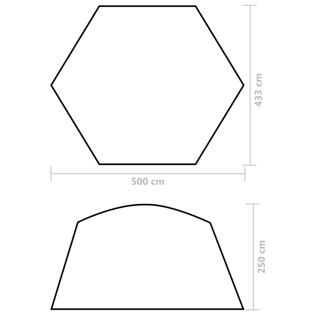 vidaXL Tenda per Piscina in Tessuto 500x433x250 cm Grigia