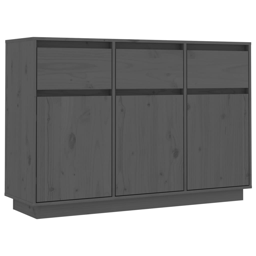 vidaXL Credenza Grigia 110x34x75 cm in Legno Massello di Pino vidaXL.it