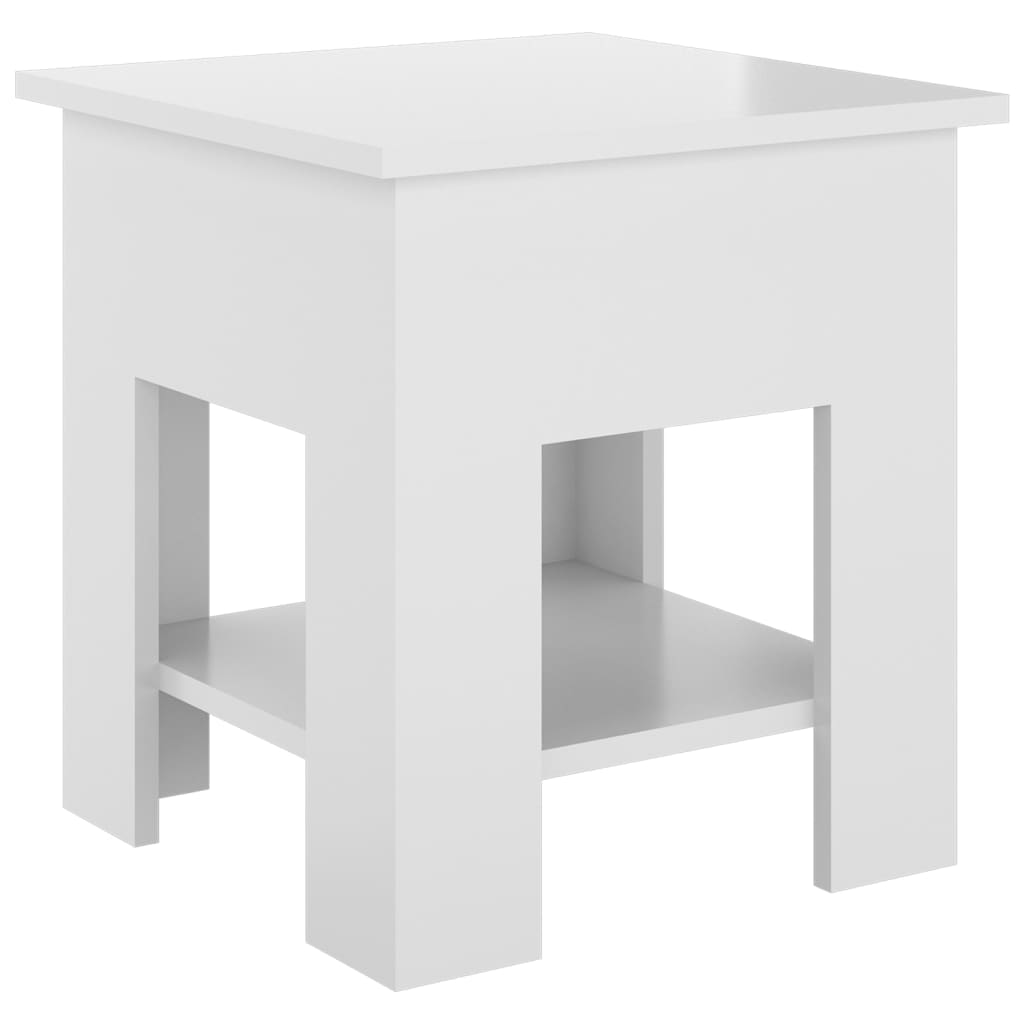 vidaXL Tavolino da Salotto Bianco Lucido 40x40x42 cm Legno Multistrato