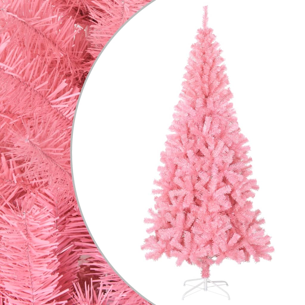vidaXL Albero di Natale Artificiale Sottile con Base Rosa 180 cm PVC
