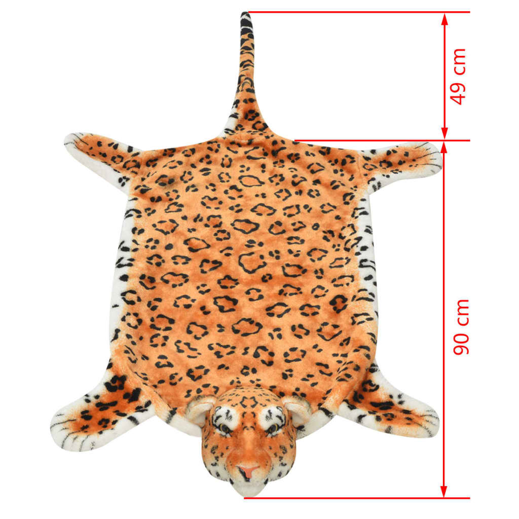 vidaXL Tappeto di Peluche a Forma di Leopardo 139 cm Marrone