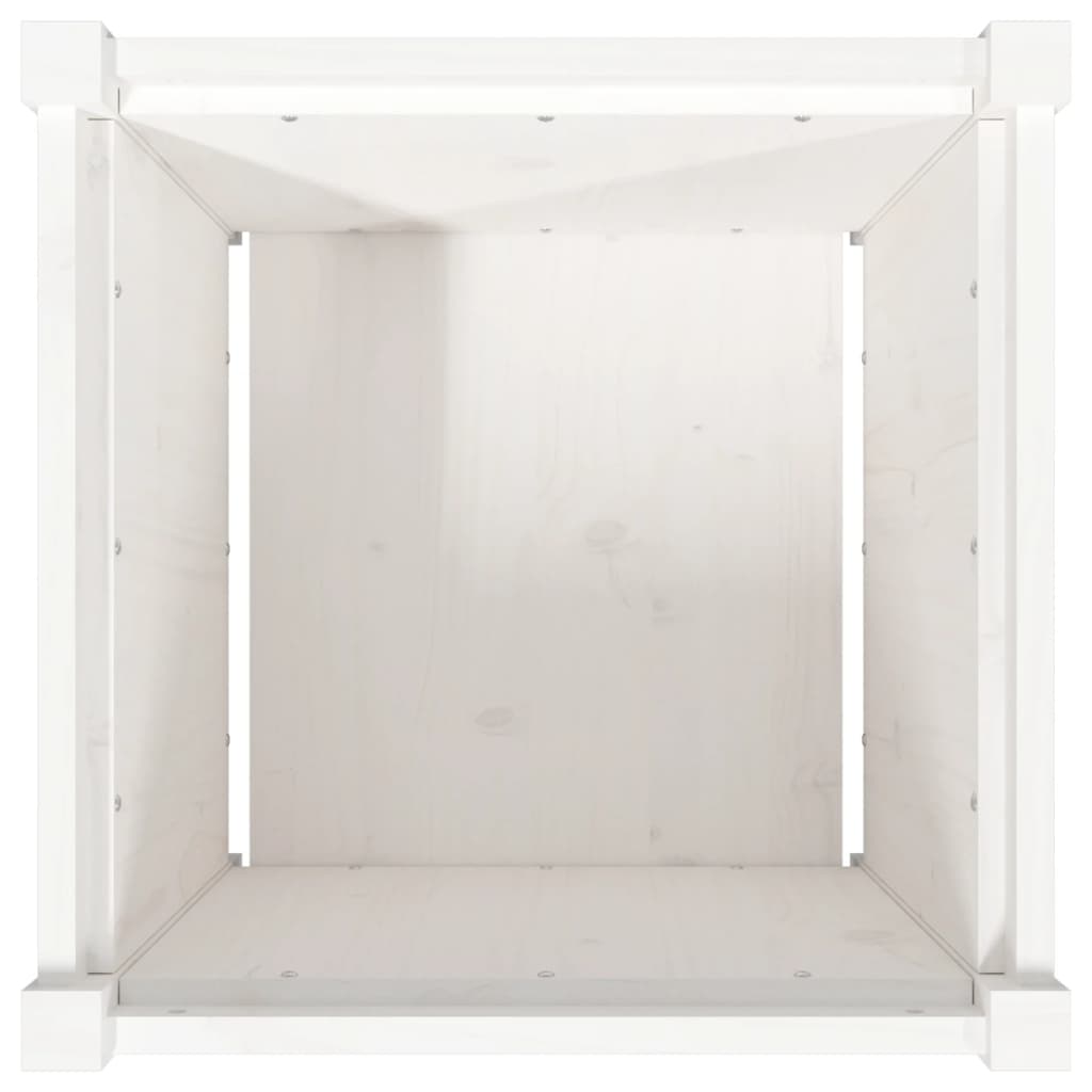 vidaXL Fioriera da Giardino Bianca 50x50x50 cm Legno Massello di Pino