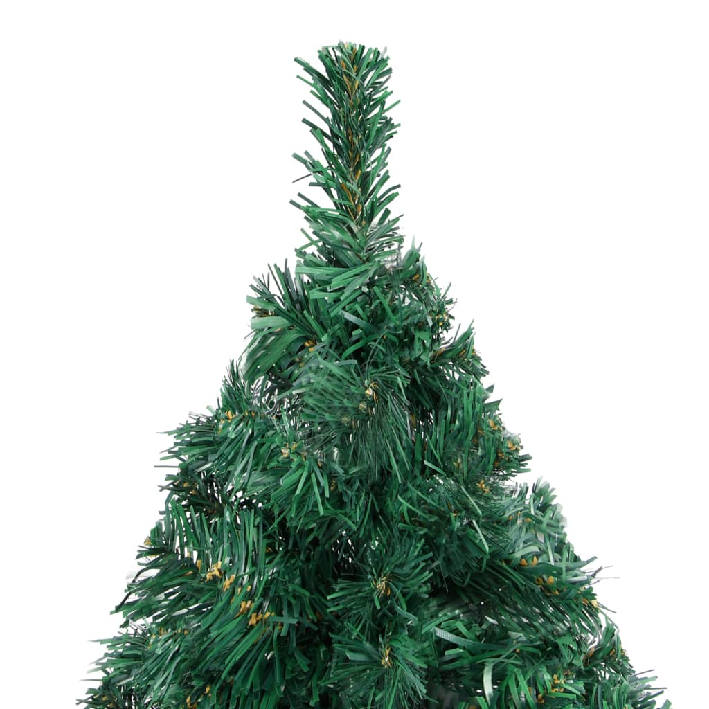 vidaXL Albero di Natale Preilluminato con Palline Verde 210 cm PVC
