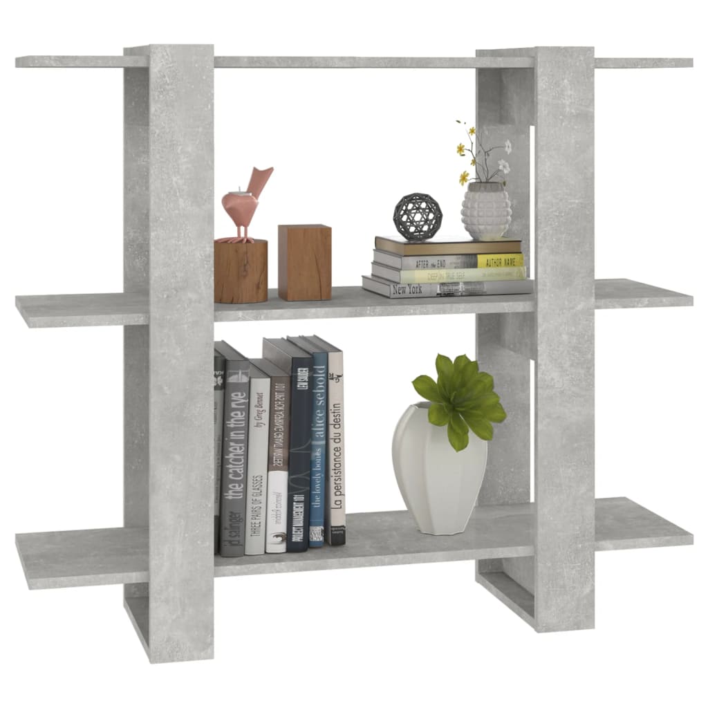 vidaXL Libreria/Divisorio Grigio Cemento 100x30x87 cm