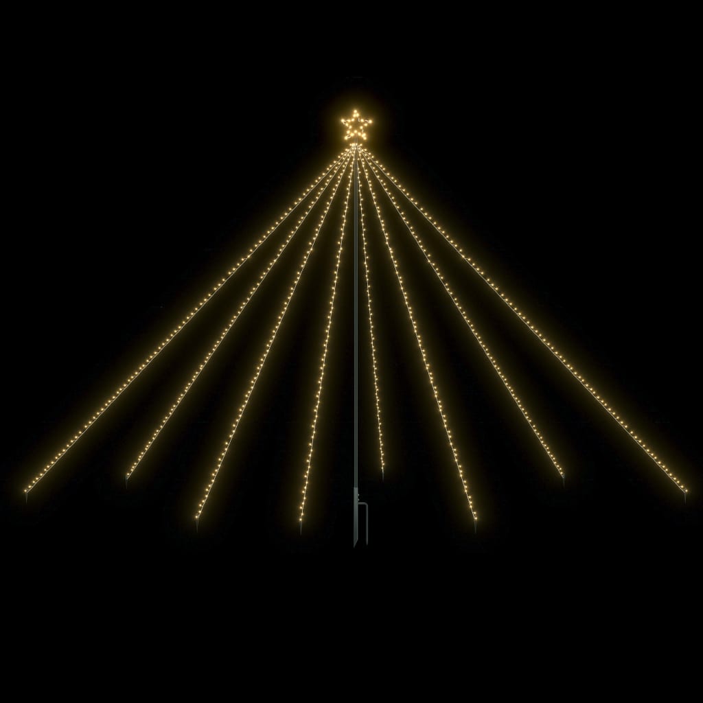 vidaXL Albero di Natale Cascata Luci LED Interni Esterni 576 LED 3,6 m