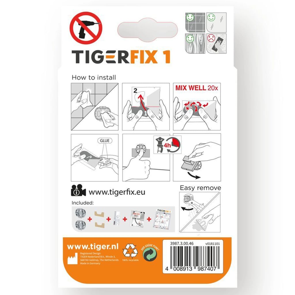 Tiger Materiale di Montaggio TigerFix Type 1 in Metallo 398730046