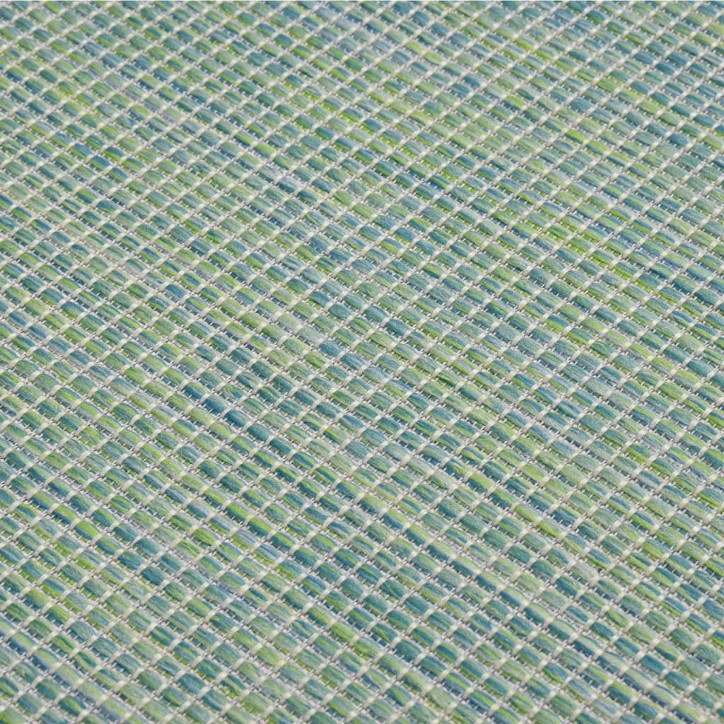 vidaXL Tappeto da Esterni a Tessitura Piatta 80x150 cm Turchese
