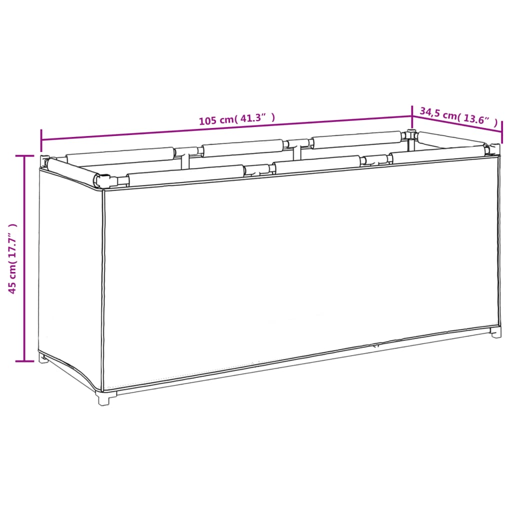 vidaXL Scatola Portaoggetti Nera 105x34,5x45 cm in Tessuto