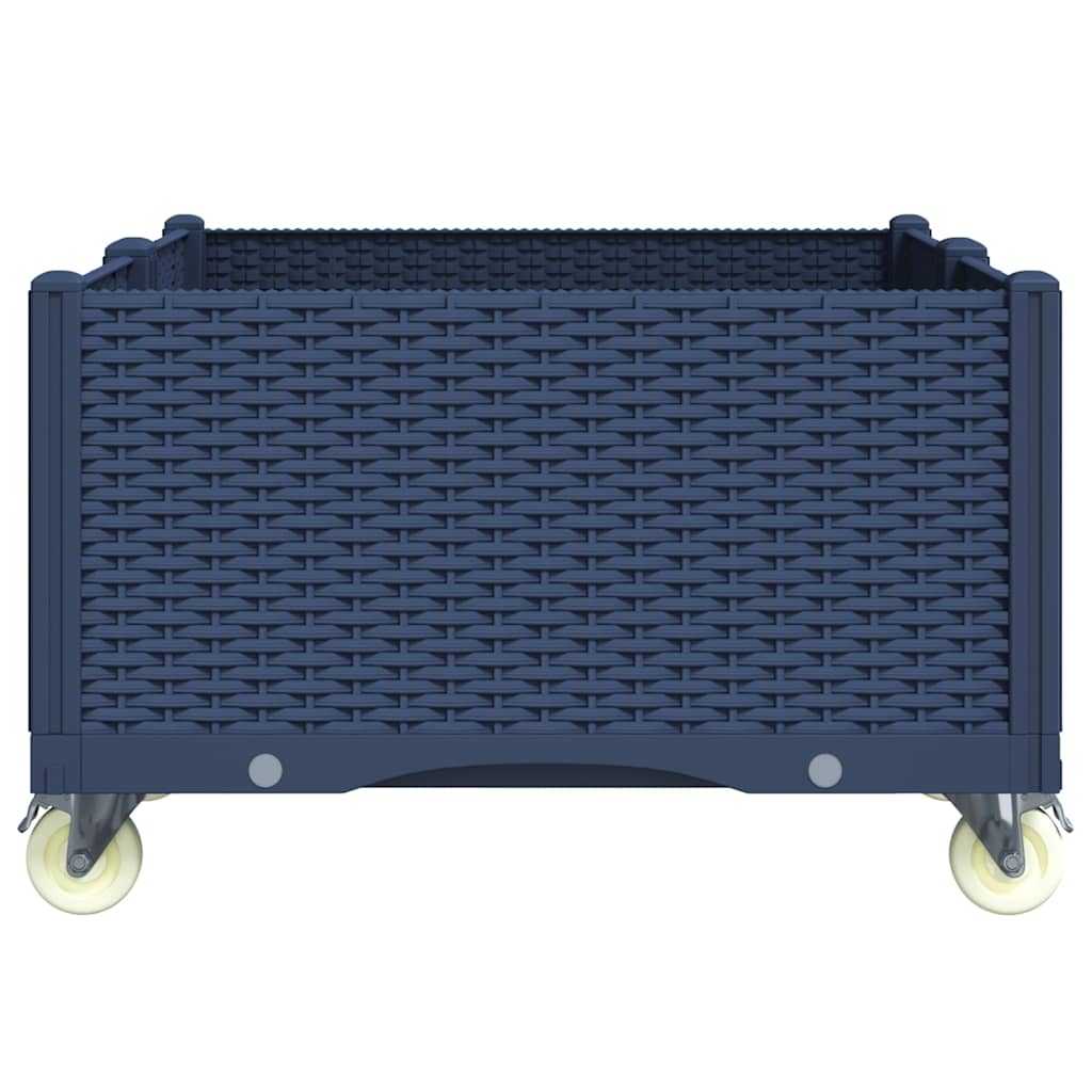Fioriera Modulare VidaXL 160x120x53 Cm In Polipropilene Effetto Rattan - Grigio Blu - Giardino E Terrazzo