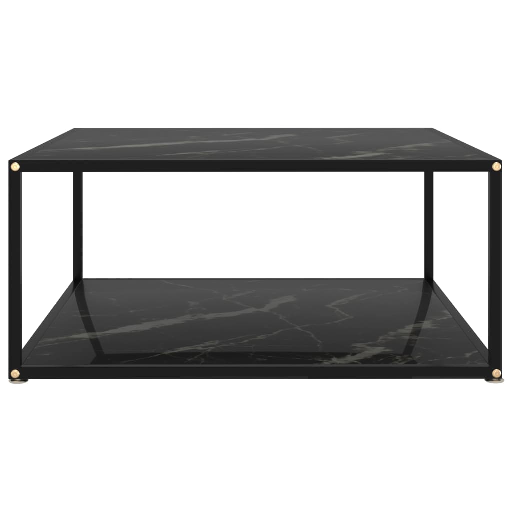 vidaXL Tavolino da Salotto Nero 80x80x35 cm in Vetro Temperato