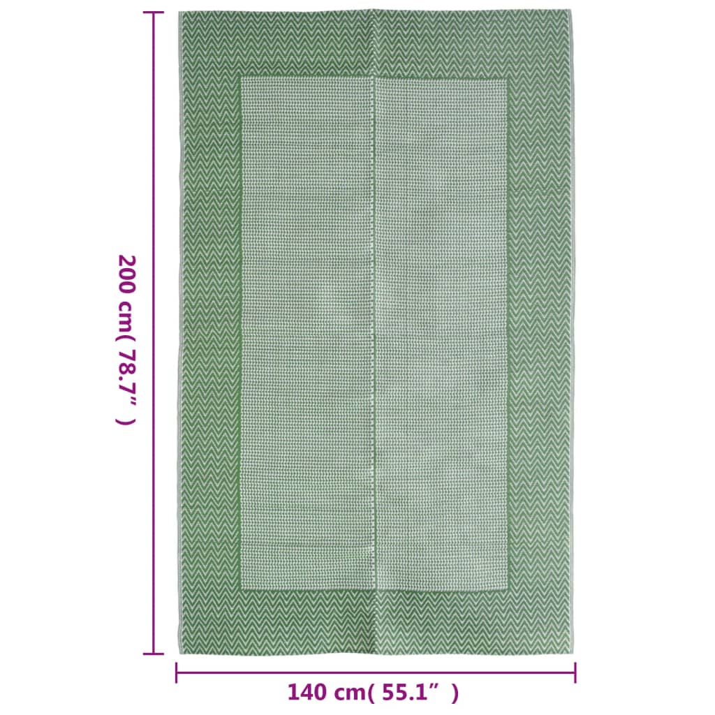 vidaXL Tappeto da Esterno Verde 140x200 cm in PP