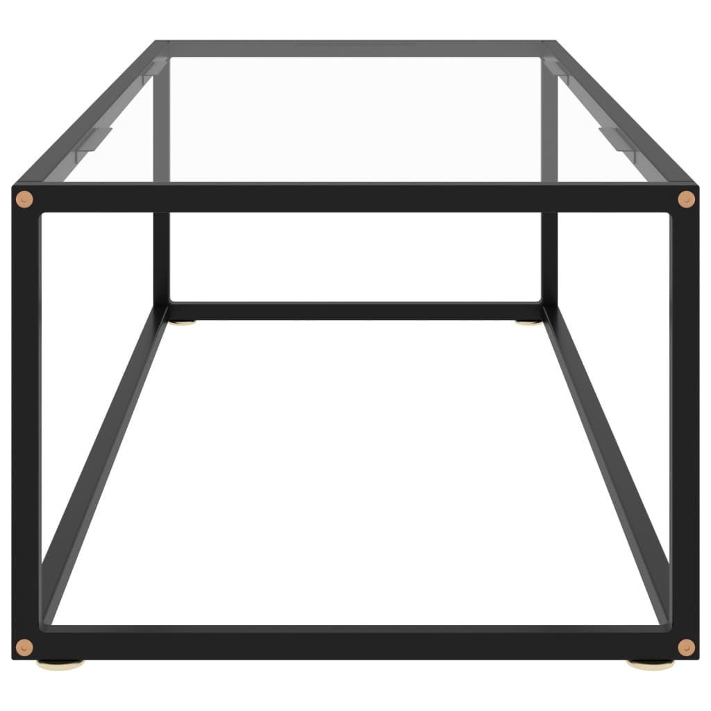 vidaXL Tavolino da Salotto Nero con Vetro Temperato 120x50x35 cm