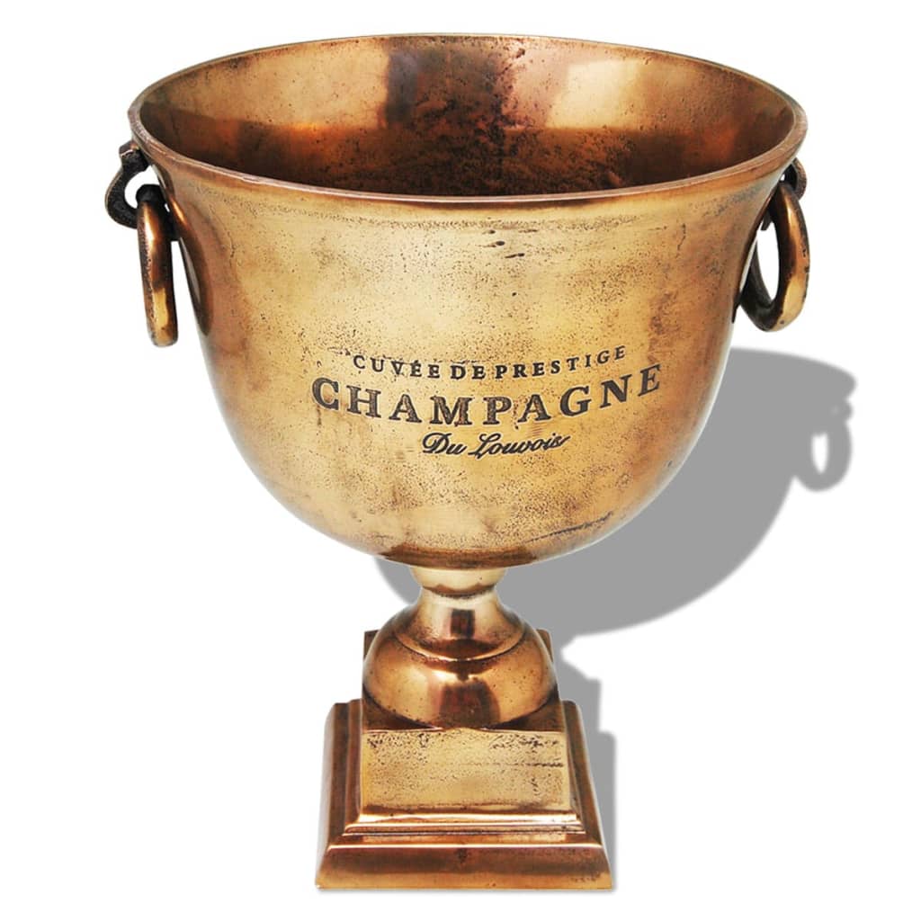 vidaXL Trofeo Coppa Champagne Cooler Rame Marrone