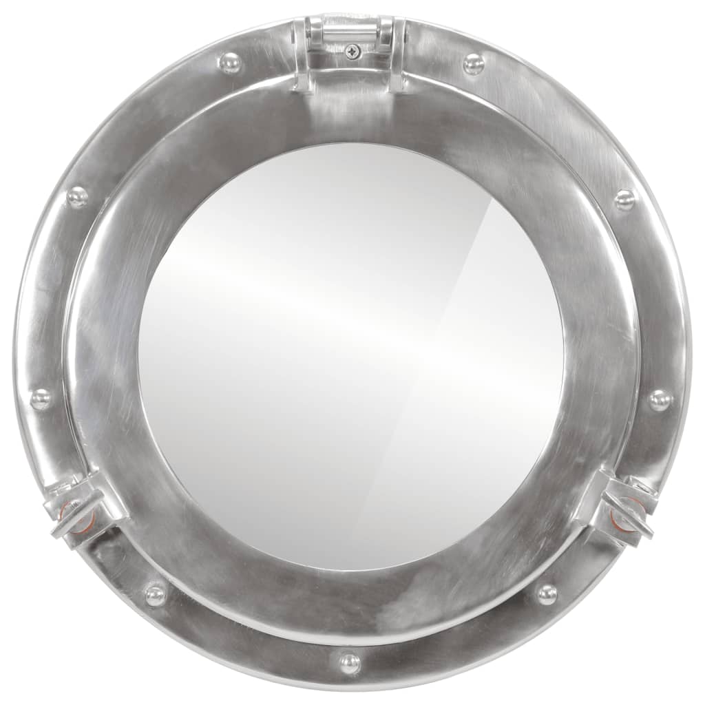 vidaXL Specchio da Parete Design Oblò Ø38 cm in Alluminio e Vetro