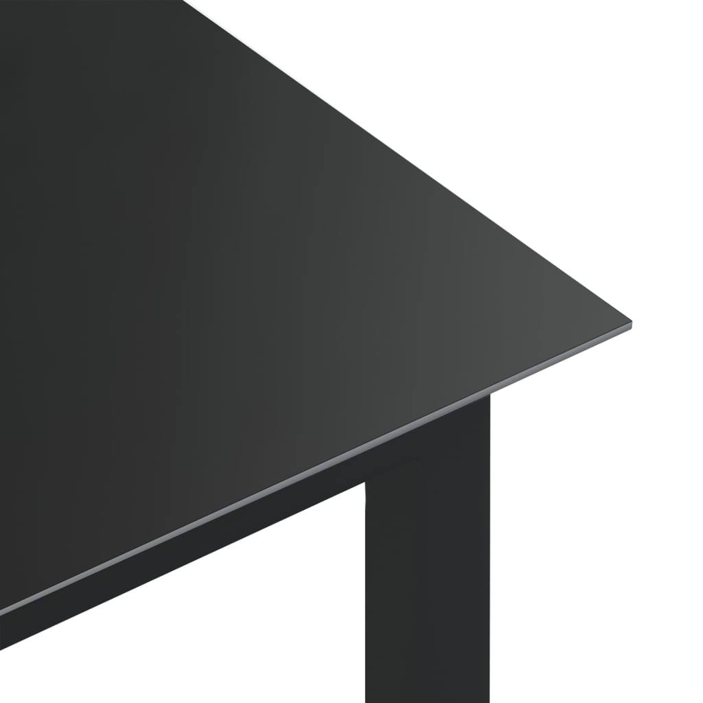 vidaXL Tavolo da Giardino Nero 80x80x74 cm in Alluminio e Vetro