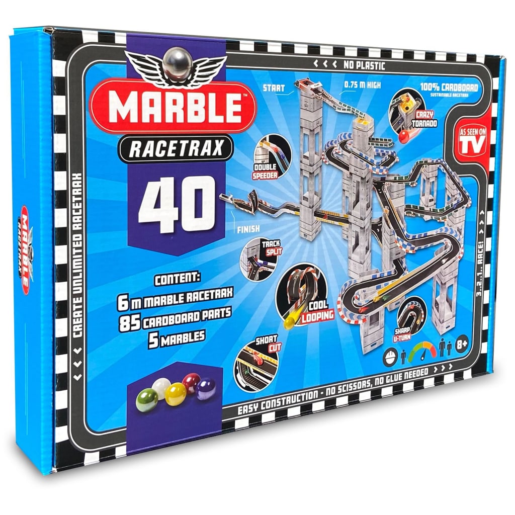Marble Racetrax Set Pista per Biglie 40 Fogli 6 m