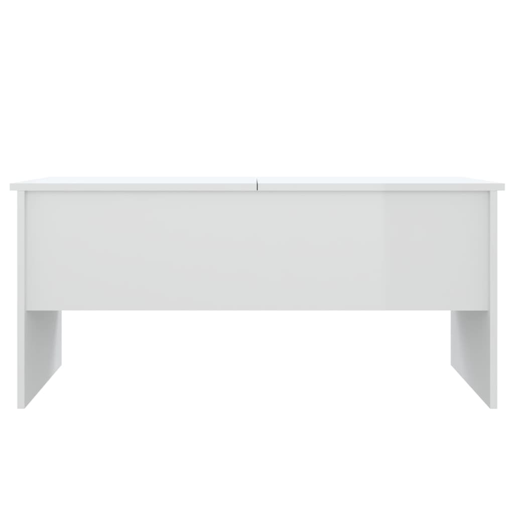 vidaXL Tavolino Bianco Lucido 102x50,5x46,5 cm in Legno Multistrato