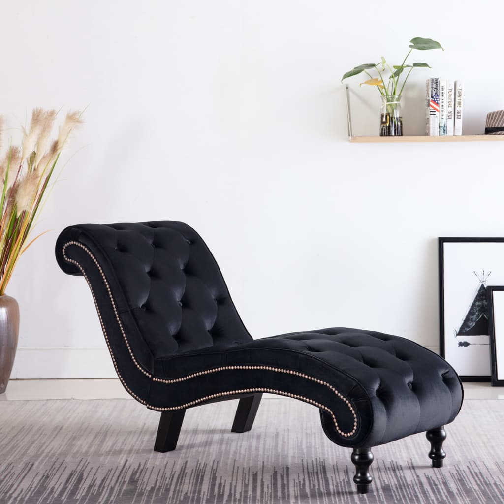 VidaXL Chaise Longue In Velluto Rosso - Poltrona Relax Con Imbottitura A Bottoni E Design Ergonomic - Dimensioni 145x52x77 Cm - 2