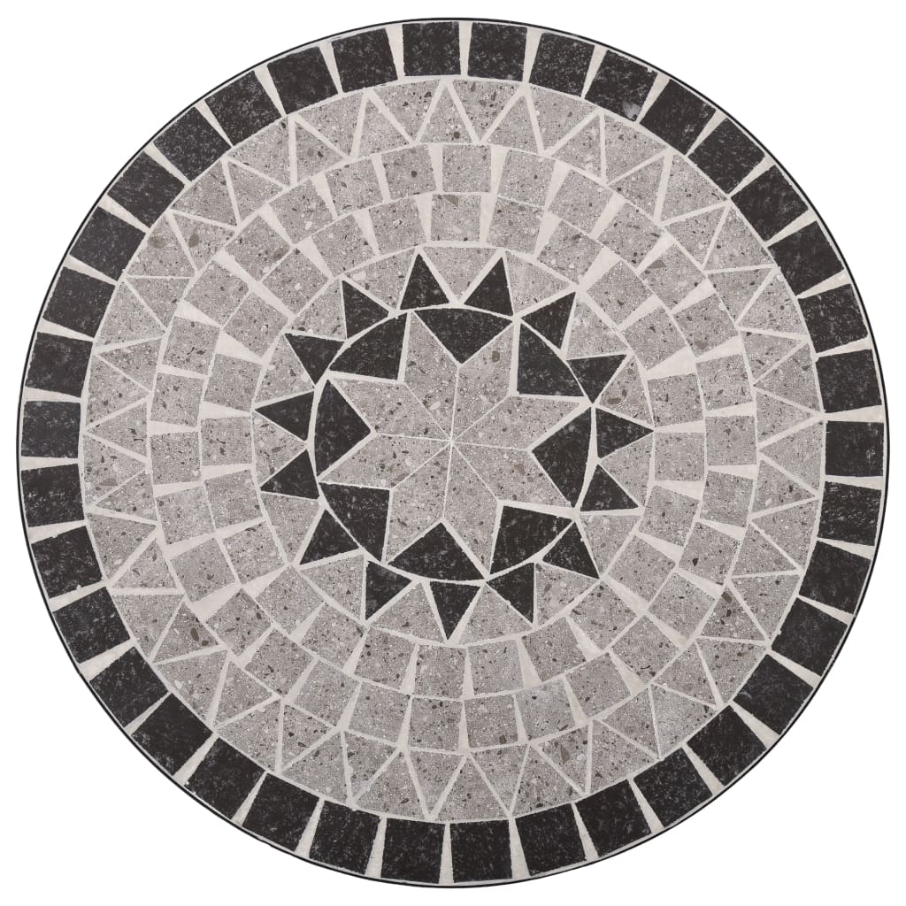 vidaXL Tavolino da Bistrot con Mosaico Grigio 61 cm in Ceramica