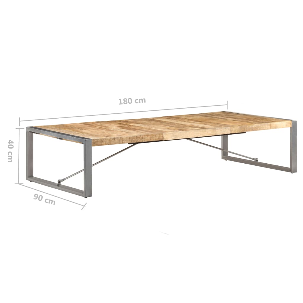 vidaXL Tavolino da Salotto 180x90x40 cm in Legno di Mango Grezzo