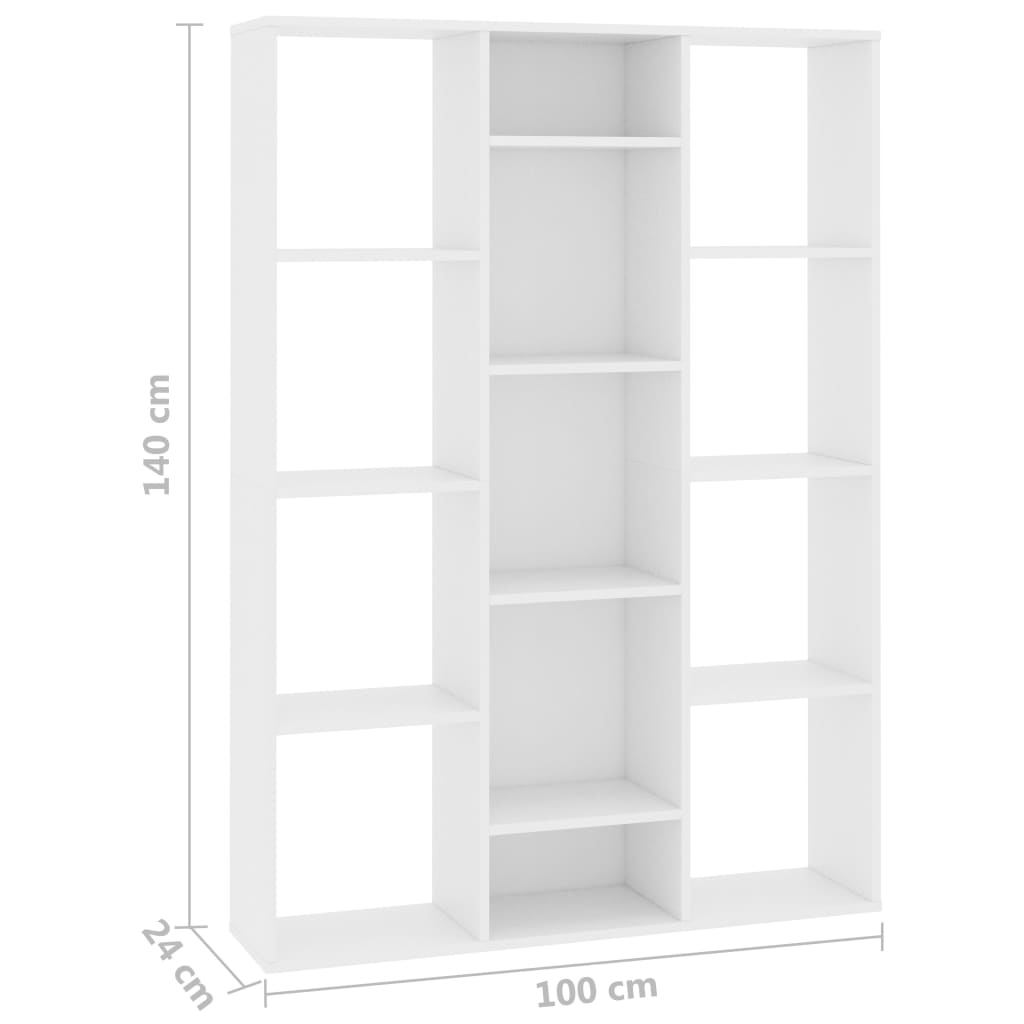 vidaXL Libreria/Divisorio Bianco 100x24x140 cm in Legno Multistrato