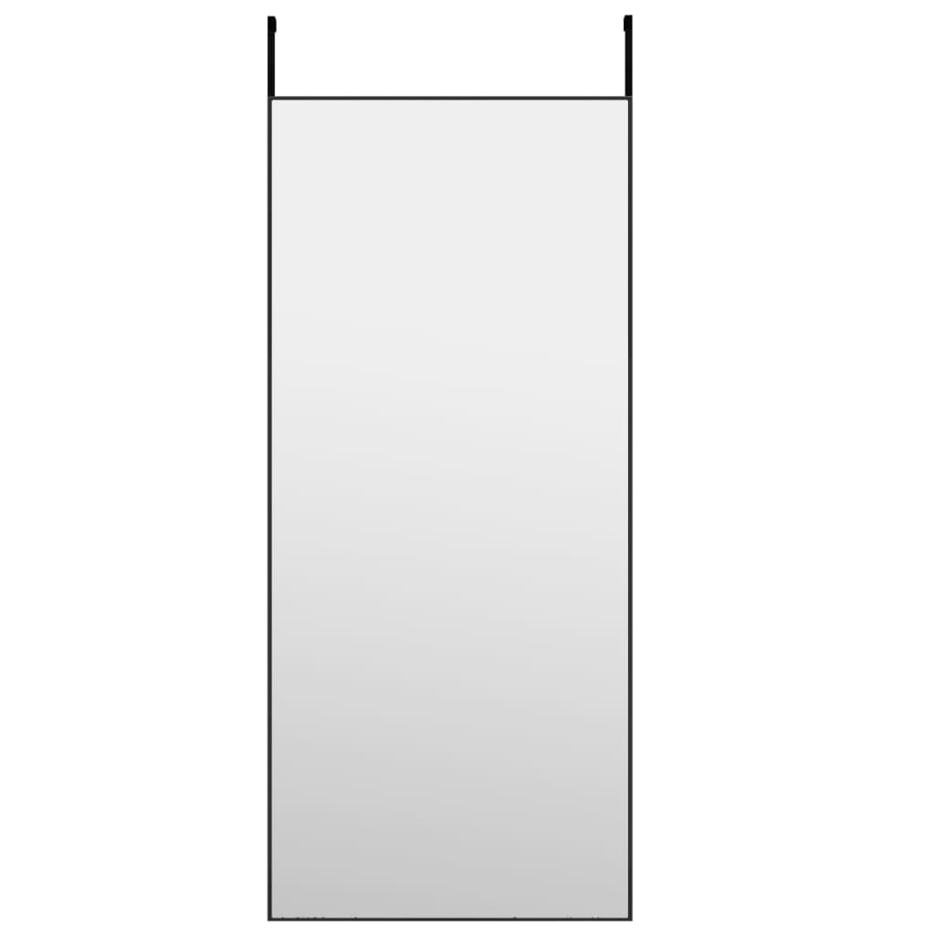 vidaXL Specchio da Porta Nero 40x100 cm in Vetro e Alluminio
