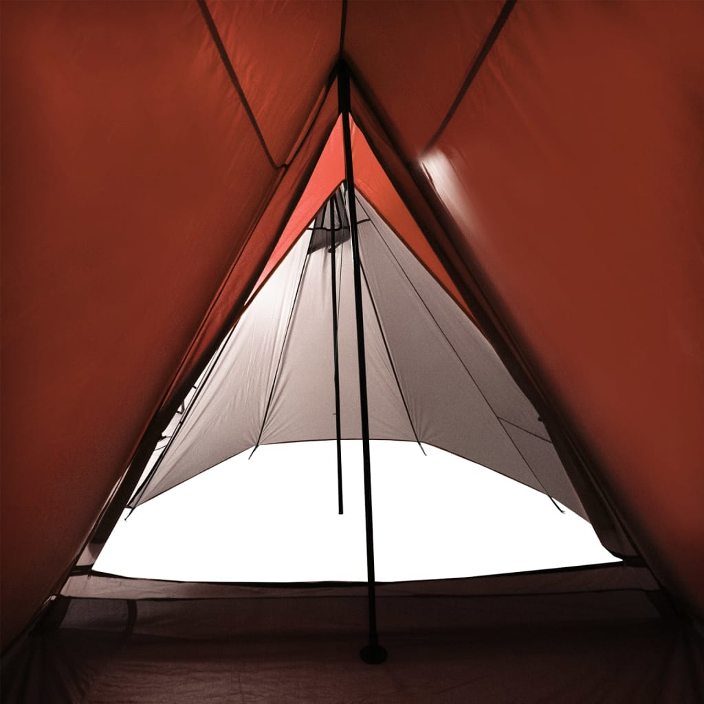 vidaXL Tenda da Campeggio 3 Persone Grigio e Arancione Impermeabile