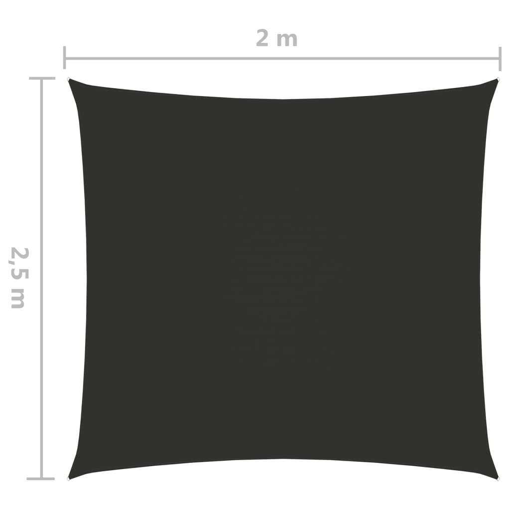 vidaXL Parasole a Vela Oxford Rettangolare 2x2,5 m Antracite