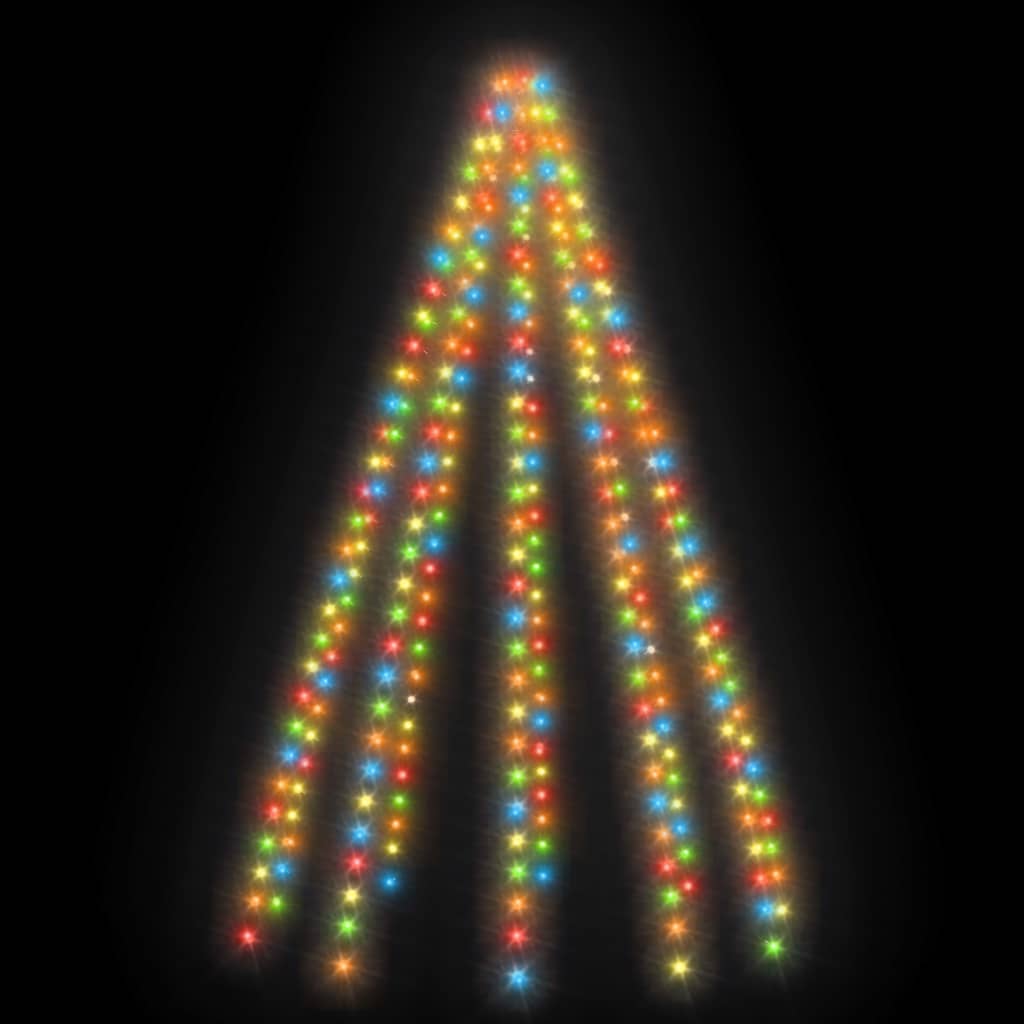 vidaXL Rete di Luce per Albero di Natale 250 LED Multicolore 250 cm