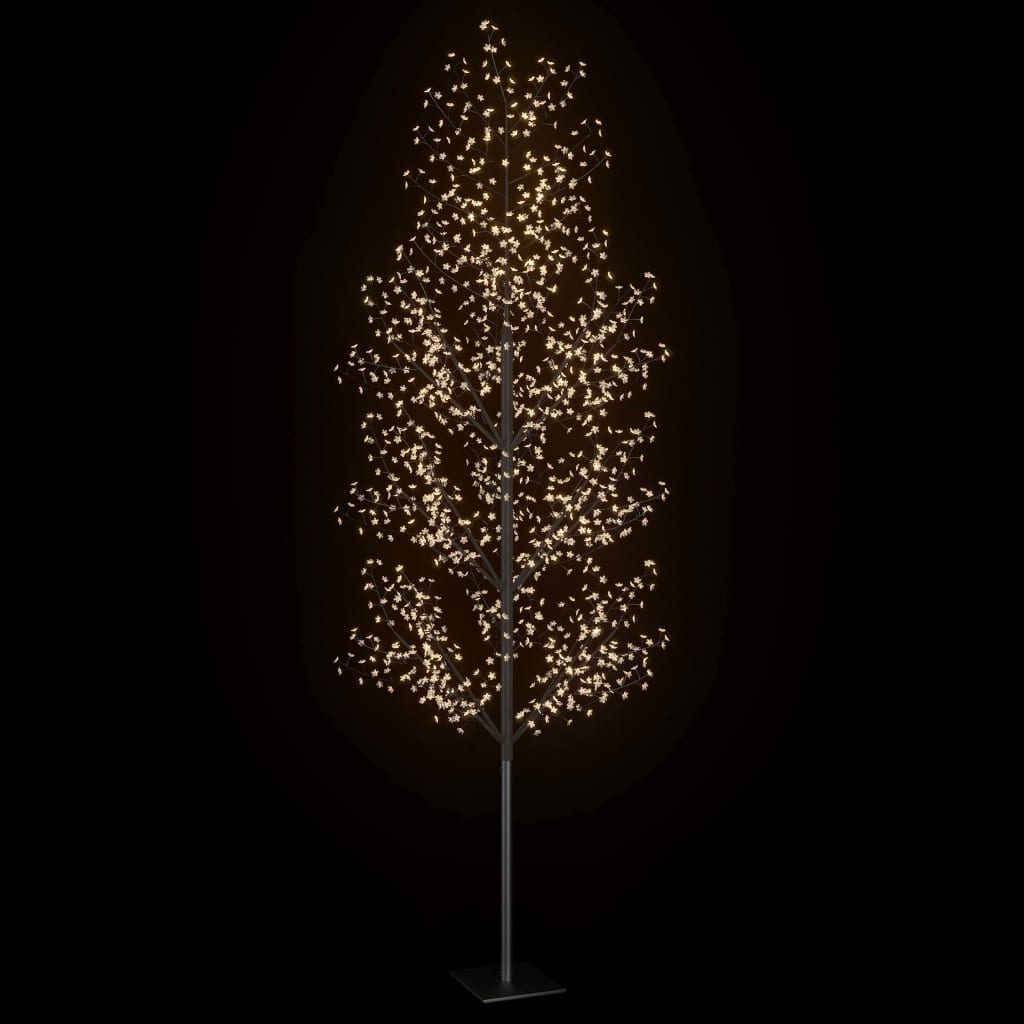 vidaXL Albero di Natale 1200 LED Bianco Caldo Ciliegio in Fiore 400 cm