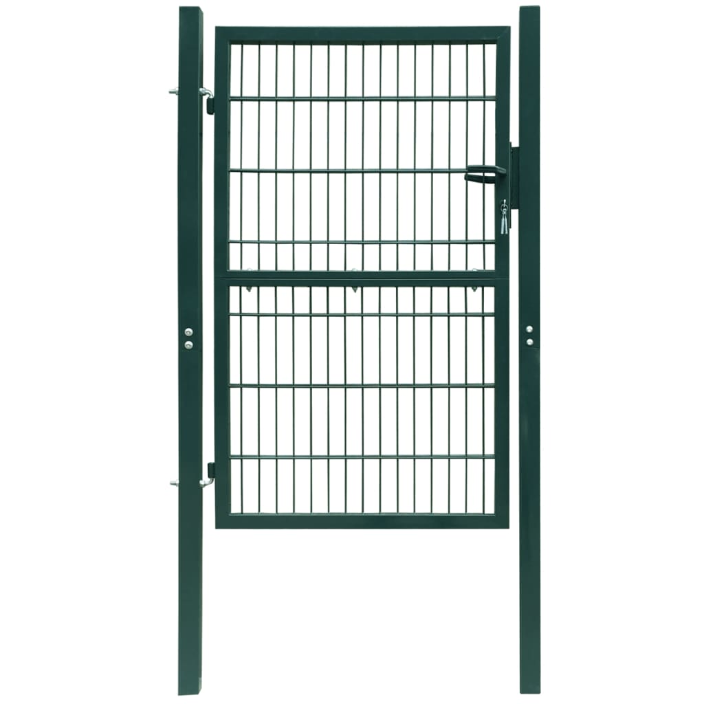 vidaXL Cancello da Giardino 2D (Singolo) Verde 106 x 190 cm