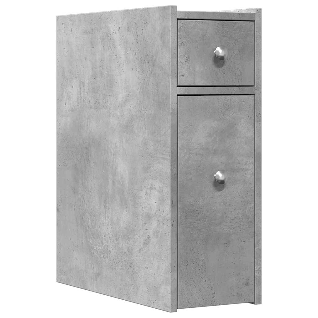 Armadietto Da Bagno Verticale Stretto Con Cassetti Trasparenti E Ruote, Organizer In Plastica Per Carta Igienica, Bianco 59x41x17 Cm