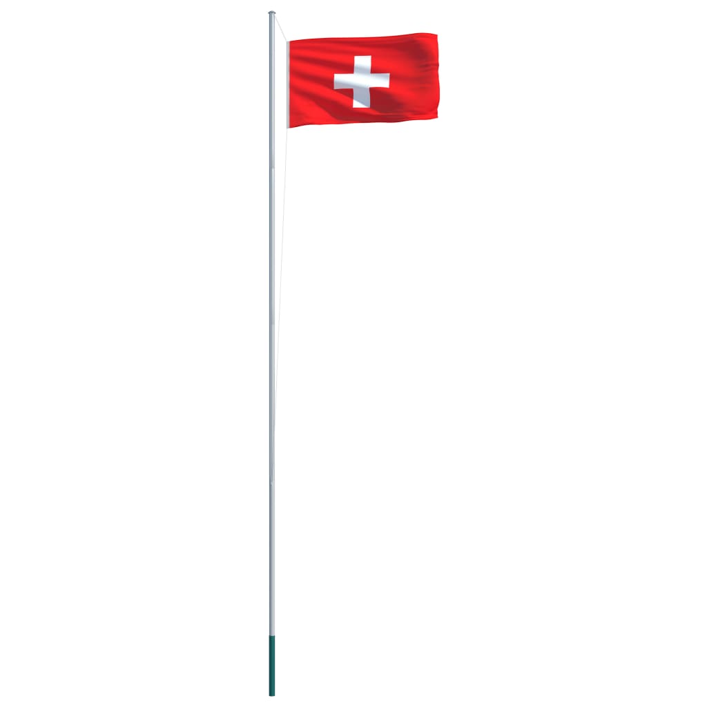 vidaXL Bandiera Svizzera con Pennone in Alluminio 6,2 m