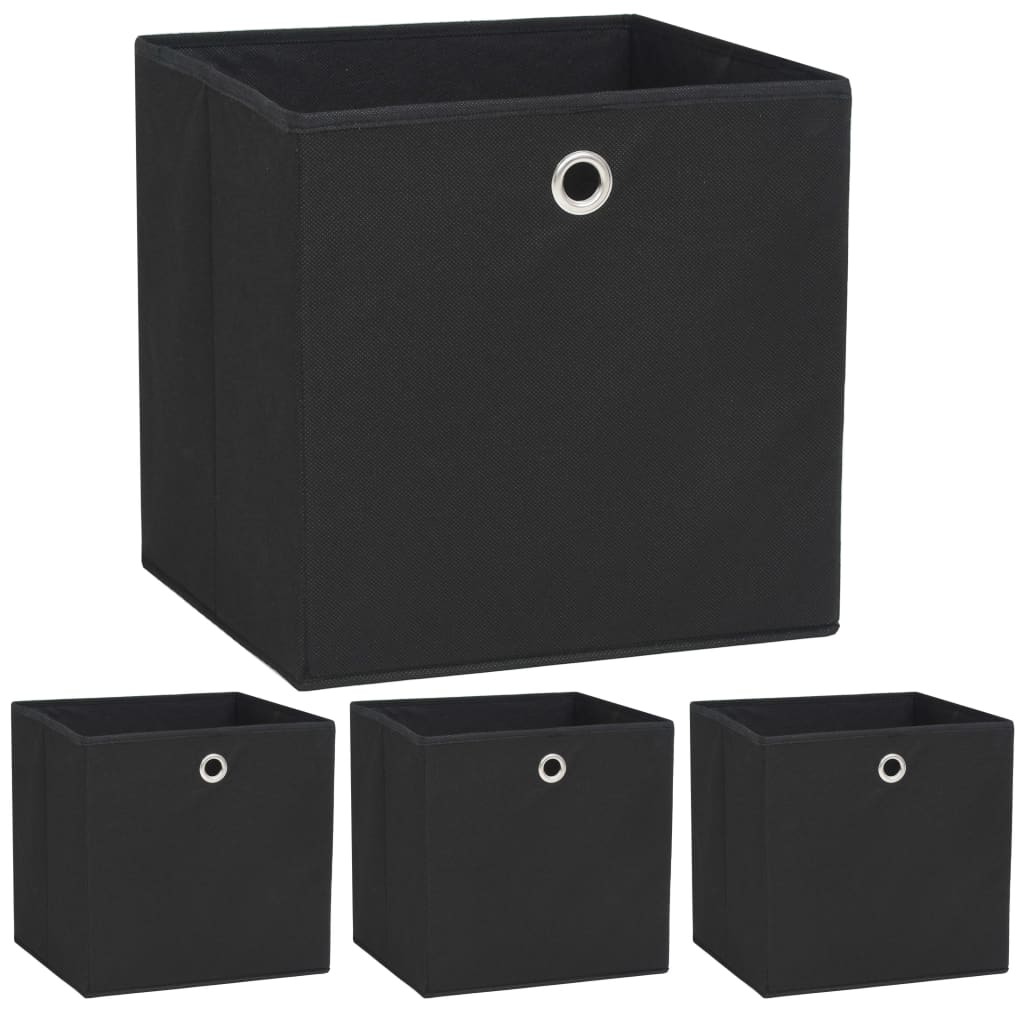 VidaXL Contenitori 4 Pz In Tessuto 28x28x28 cm Rosso Scatola