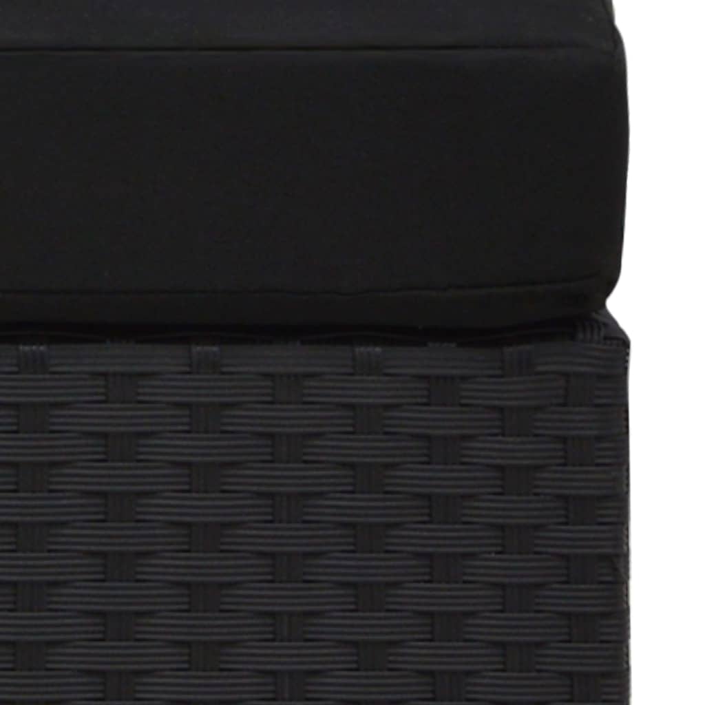 Divano Angolare da Giardino con Cuscini in Polyrattan Nero vidaXL | Leroy Merlin