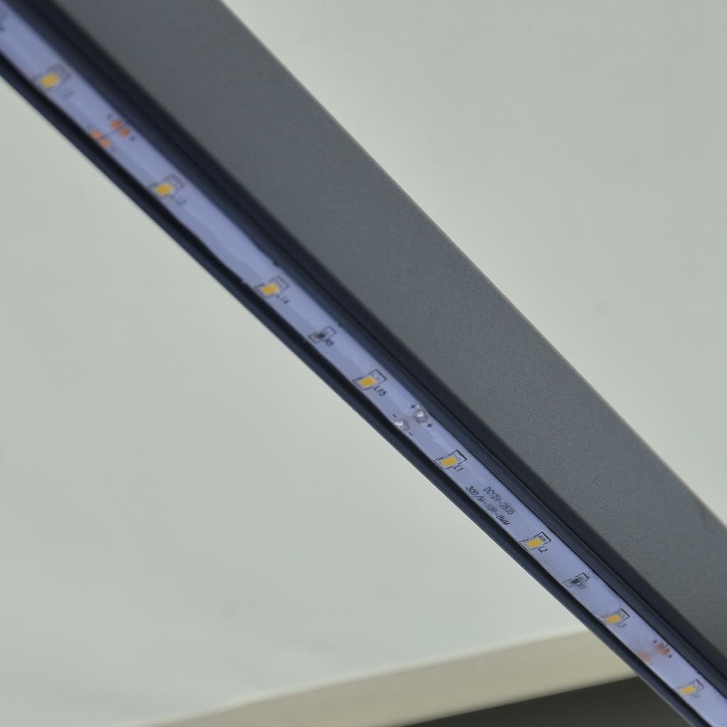 vidaXL Tenda da Sole Retrattile Sensore Vento e LED 400x300cm Crema