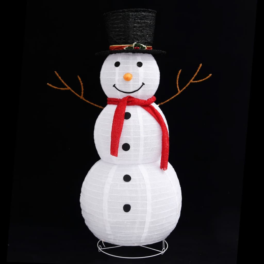 vidaXL Figura Natalizia Pupazzo di Neve a LED Tessuto Pregiato 120 cm