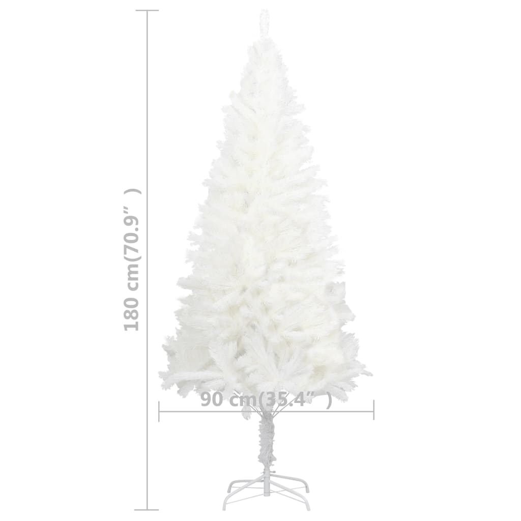 vidaXL Albero di Natale Artificiale con Aghi Realistici Bianco 180 cm