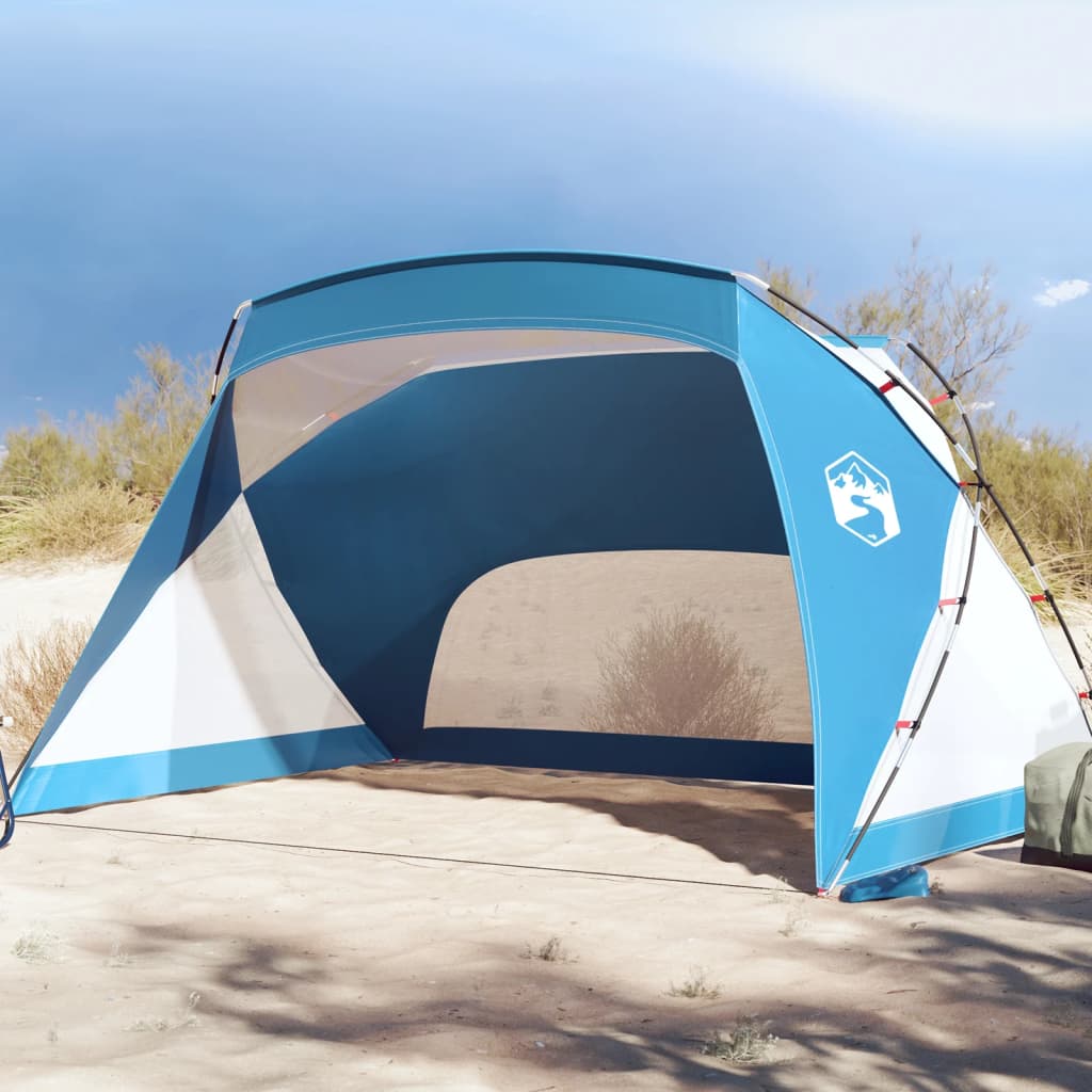 vidaXL Tenda da Spiaggia Azzurra 274x178x170/148 cm Poliestere 185T