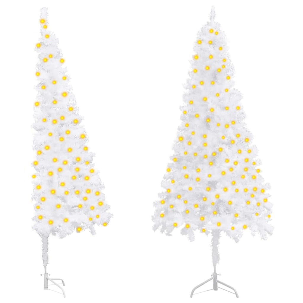 vidaXL Albero di Natale per Angolo Preilluminato Bianco 240 cm PVC