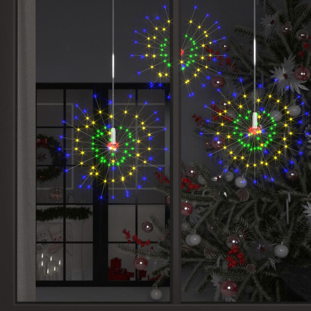 vidaXL Luci di Natale Fuochi Artificio 10 pz Multicolore 20cm 1400 LED