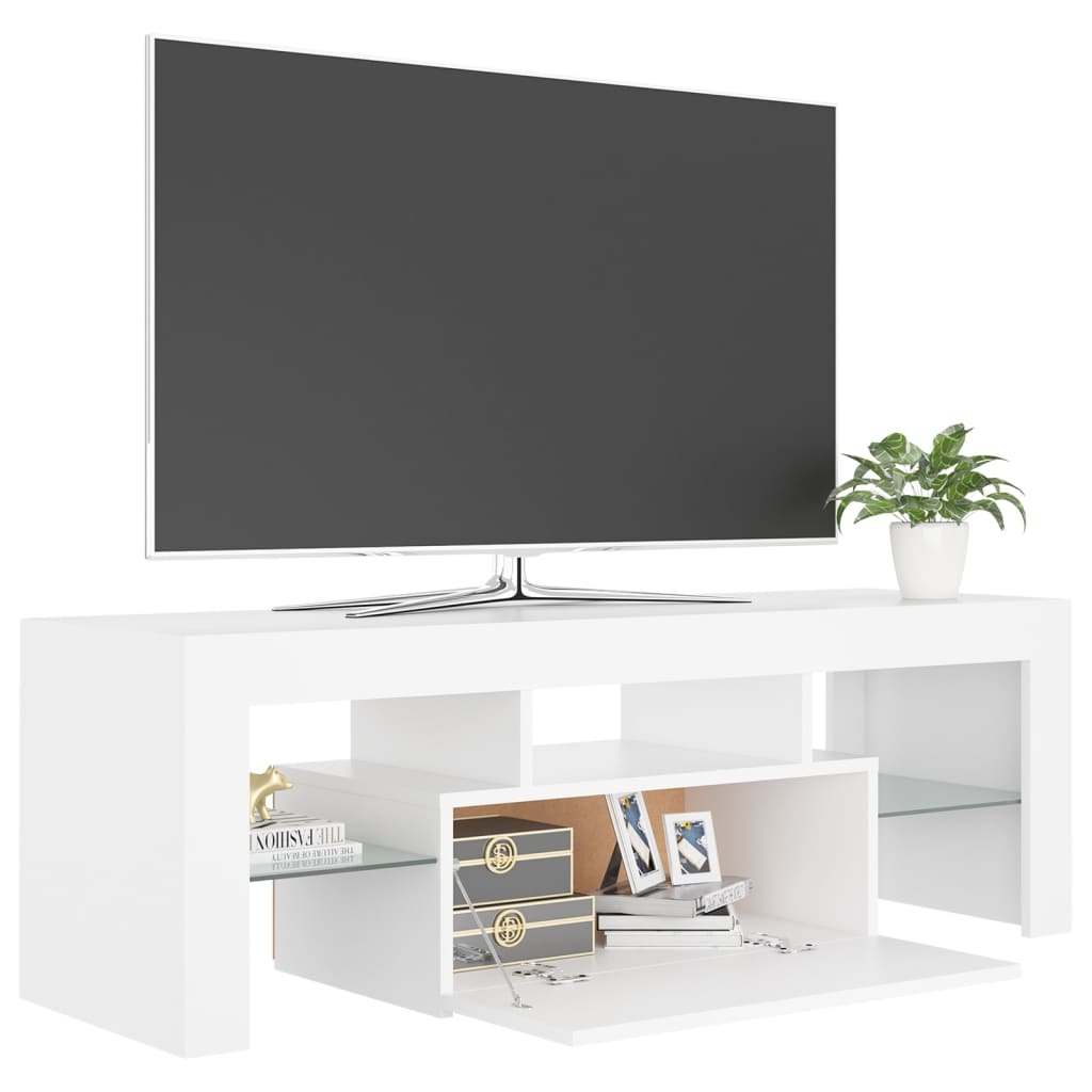 vidaXL Mobile Porta TV con Luci LED Bianco 120x35x40 cm