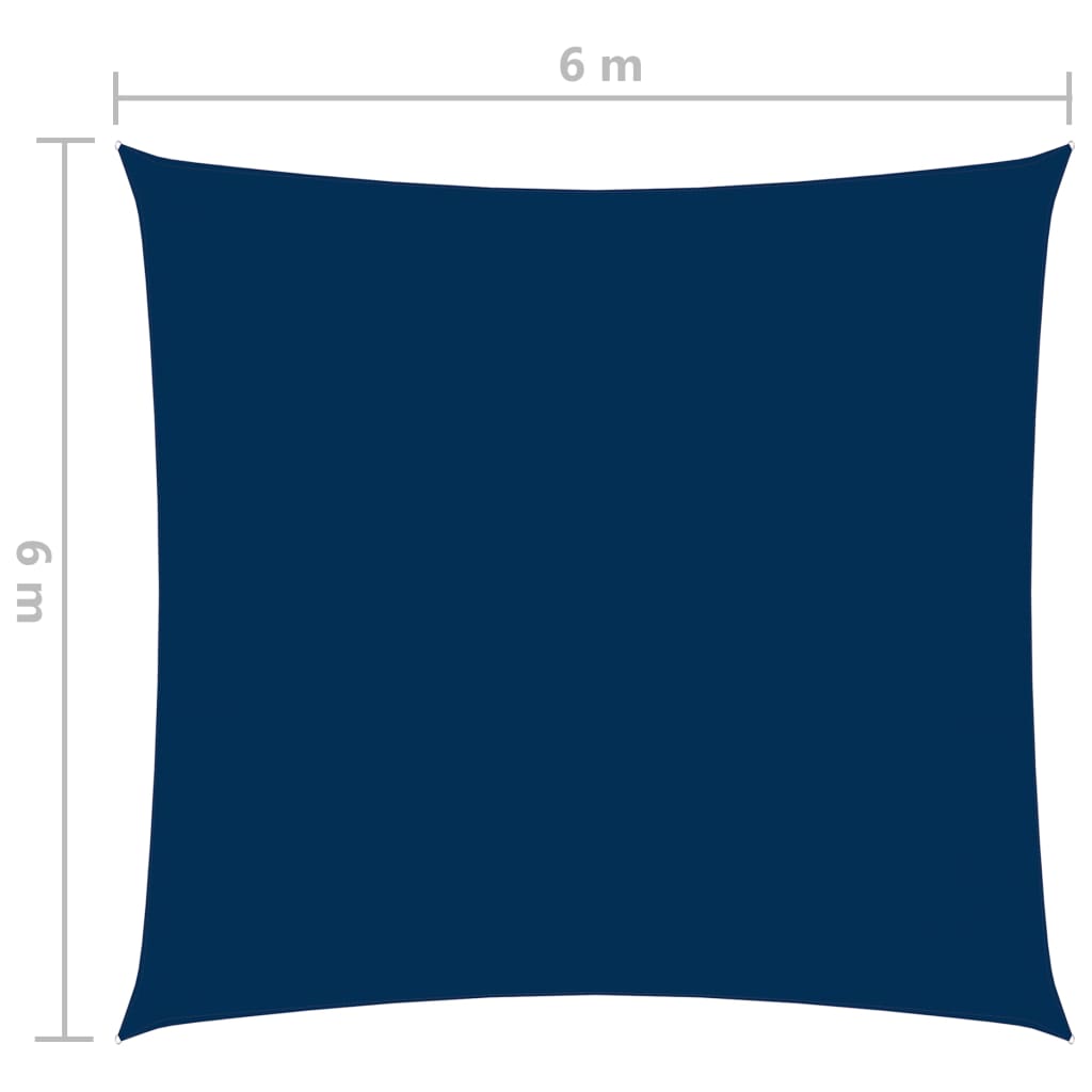 vidaXL Parasole a Vela in Tela Oxford Quadrata 6x6 m Blu
