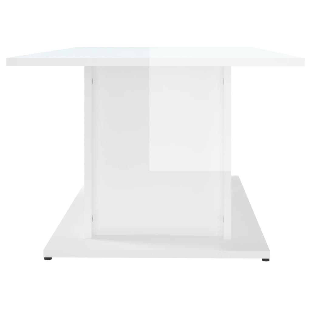 vidaXL Tavolino da Salotto Bianco Lucido 102x55,5x40 cm in Truciolato