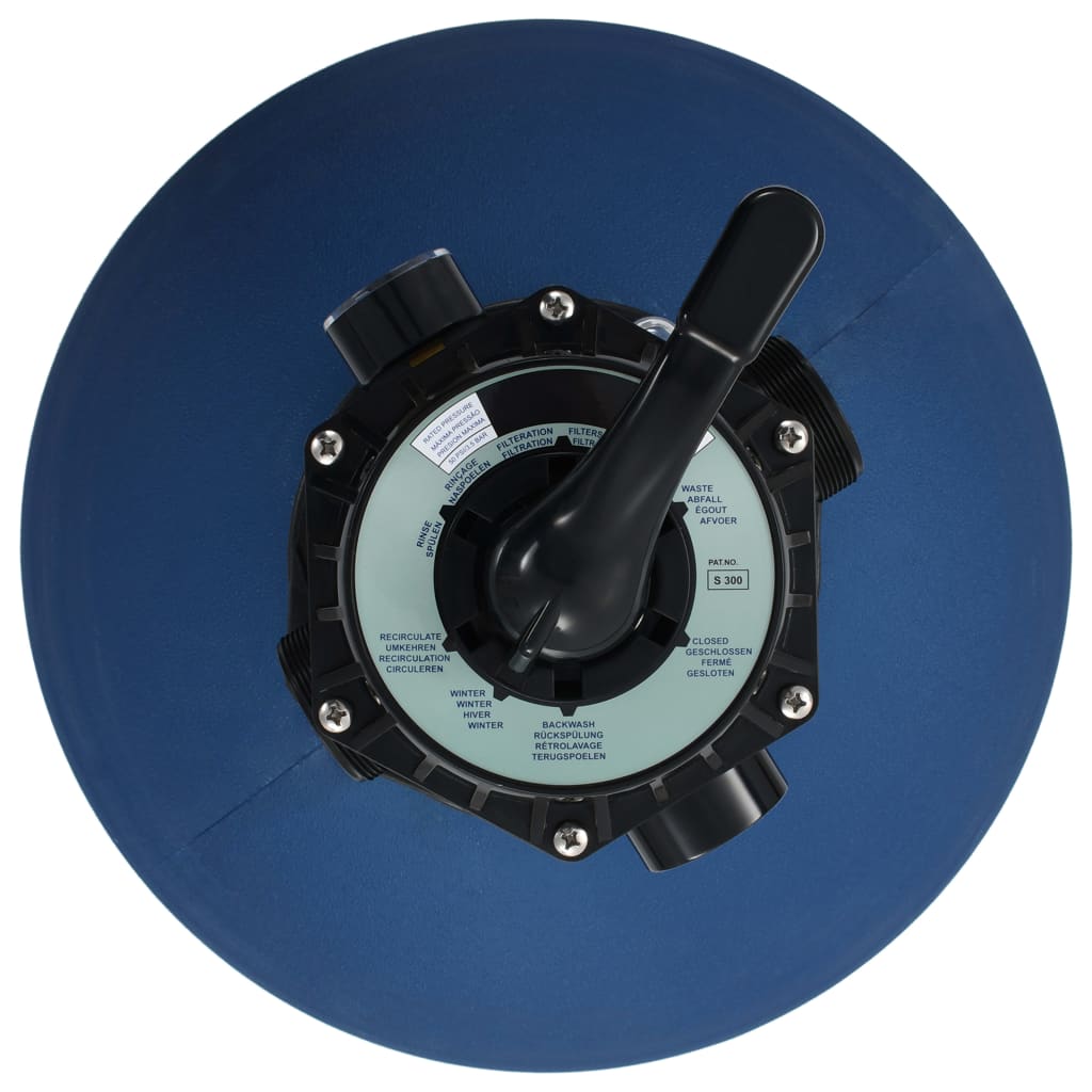 vidaXL Filtro a Sabbia per Piscine Valvola a 6 Posizioni Blu 660 mm