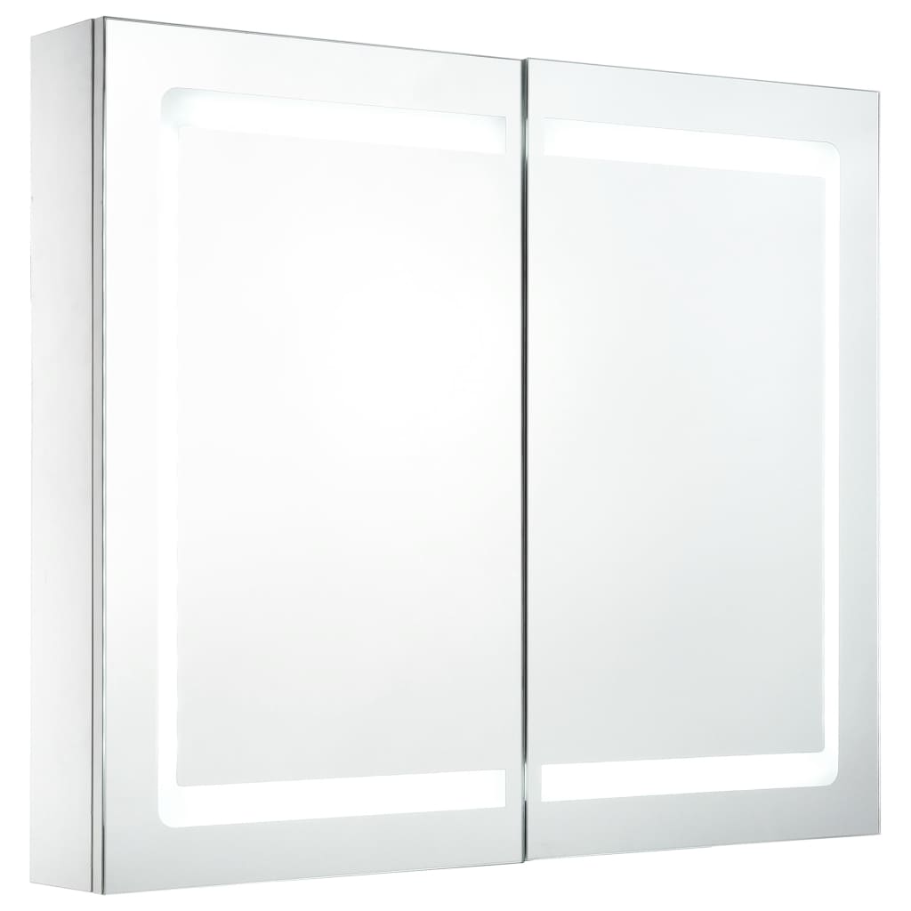 vidaXL Armadietto Bagno con Specchio e LED 80x12,2x68 cm