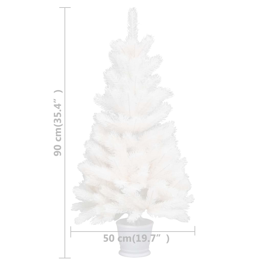 vidaXL Albero di Natale Artificiale con Aghi Realistici Bianco 90 cm