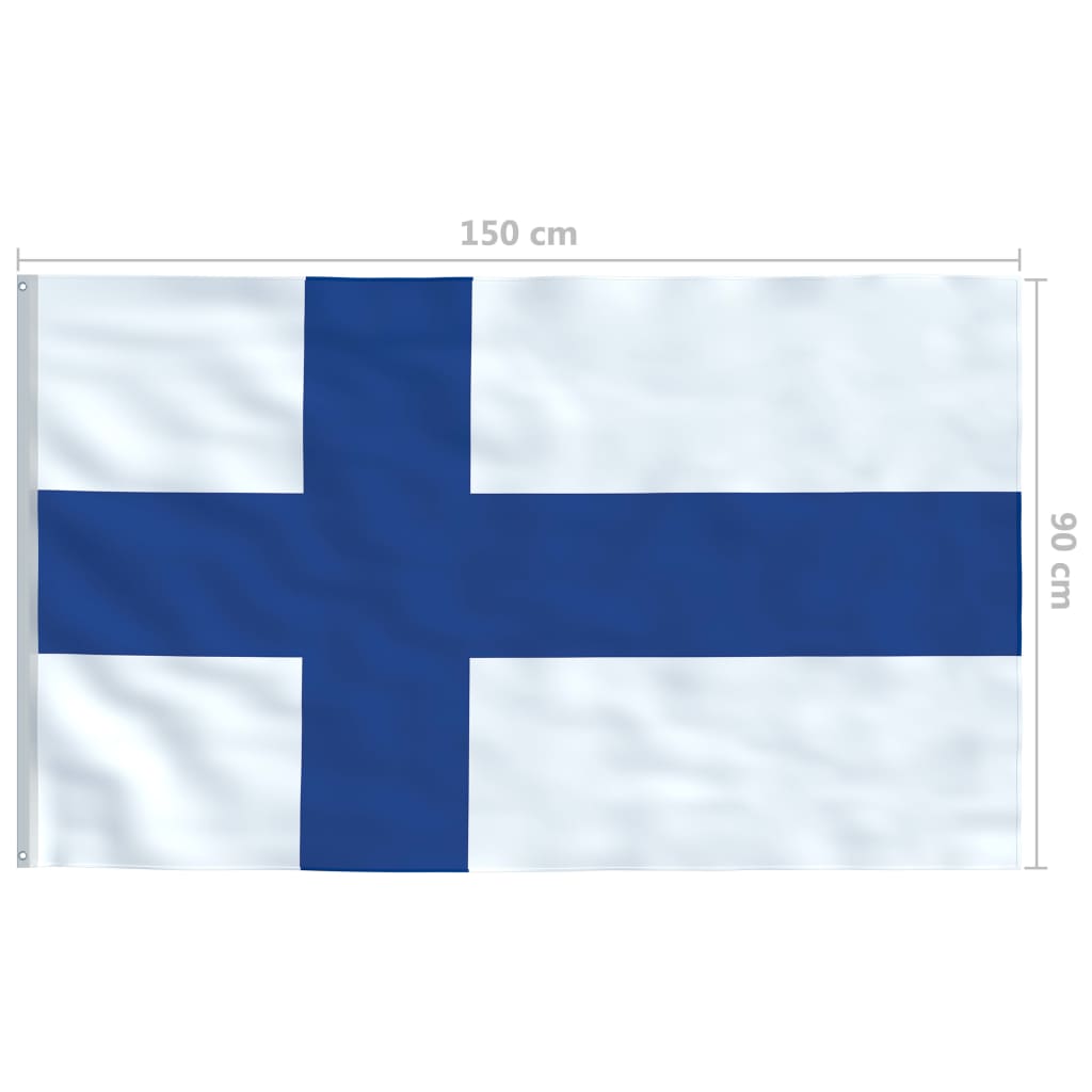 vidaXL Bandiera della Finlandia con Pennone in Alluminio 6,2 m