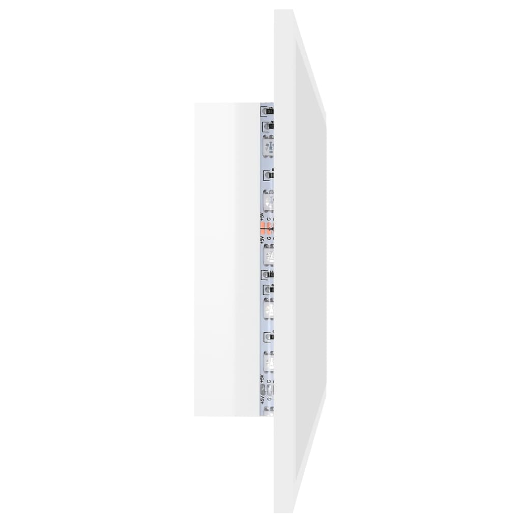 vidaXL Specchio da Bagno LED Bianco Lucido 80x8,5x37 cm in Acrilico