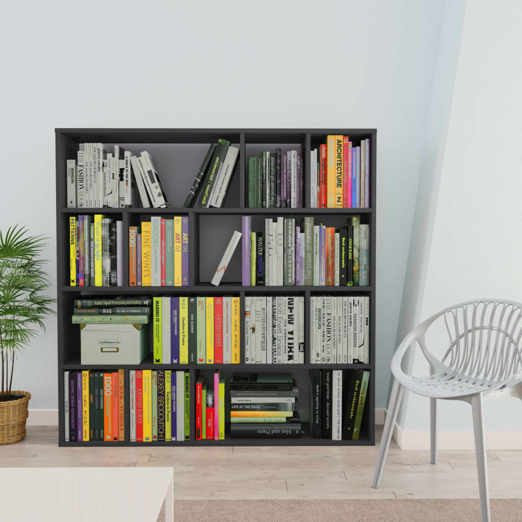 vidaXL Libreria/Divisorio Grigio 110x24x110 cm in Legno Multistrato